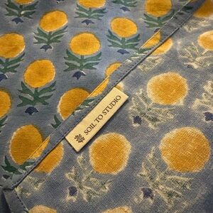 Anthropologie Soil to Studio Block Print Dinner Napkin - Thumbnail 2
